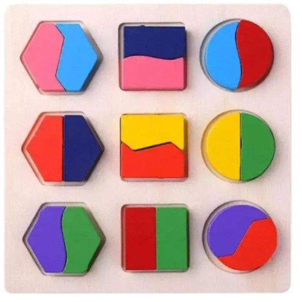 Puzzle Geométrico de Madera